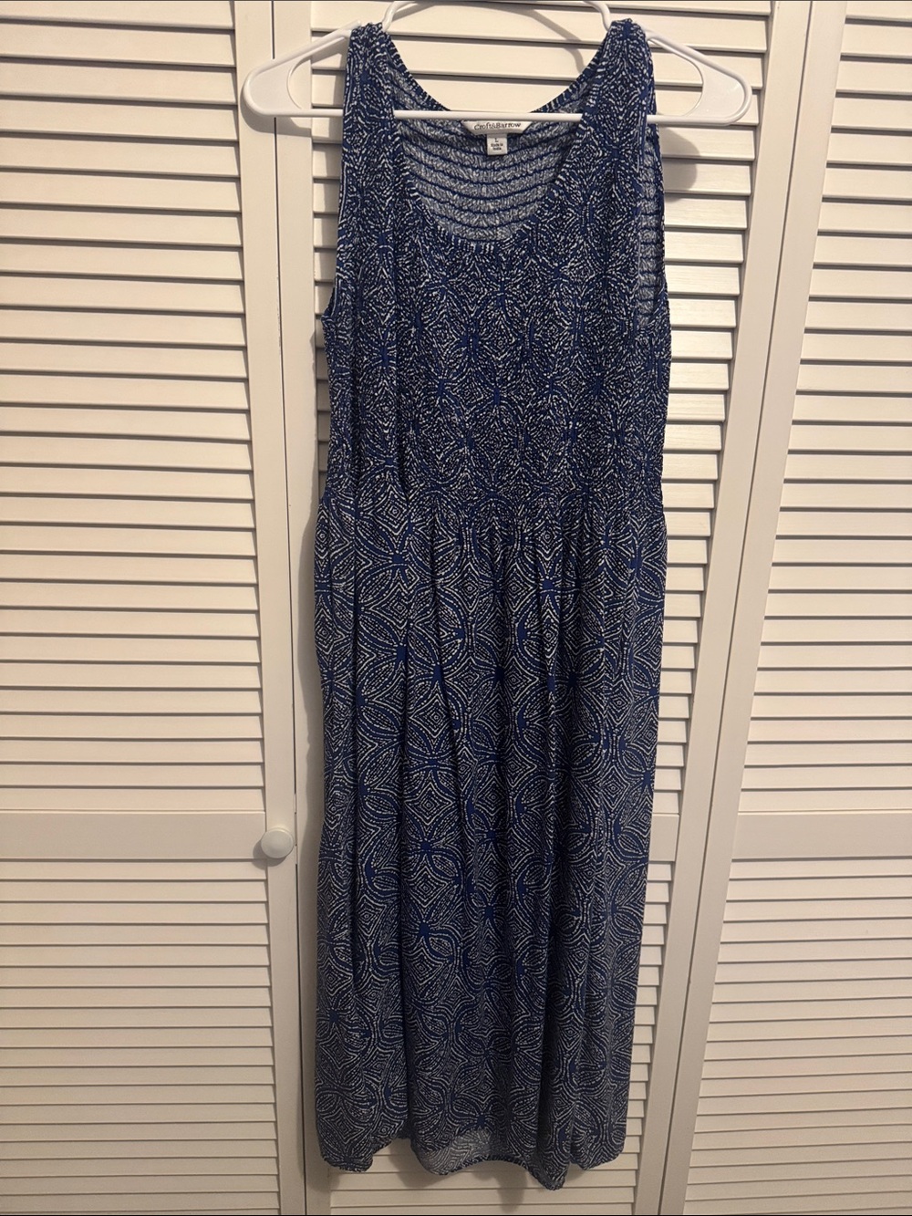 croft & barrow Blue Geometric Maxi Tank Dress